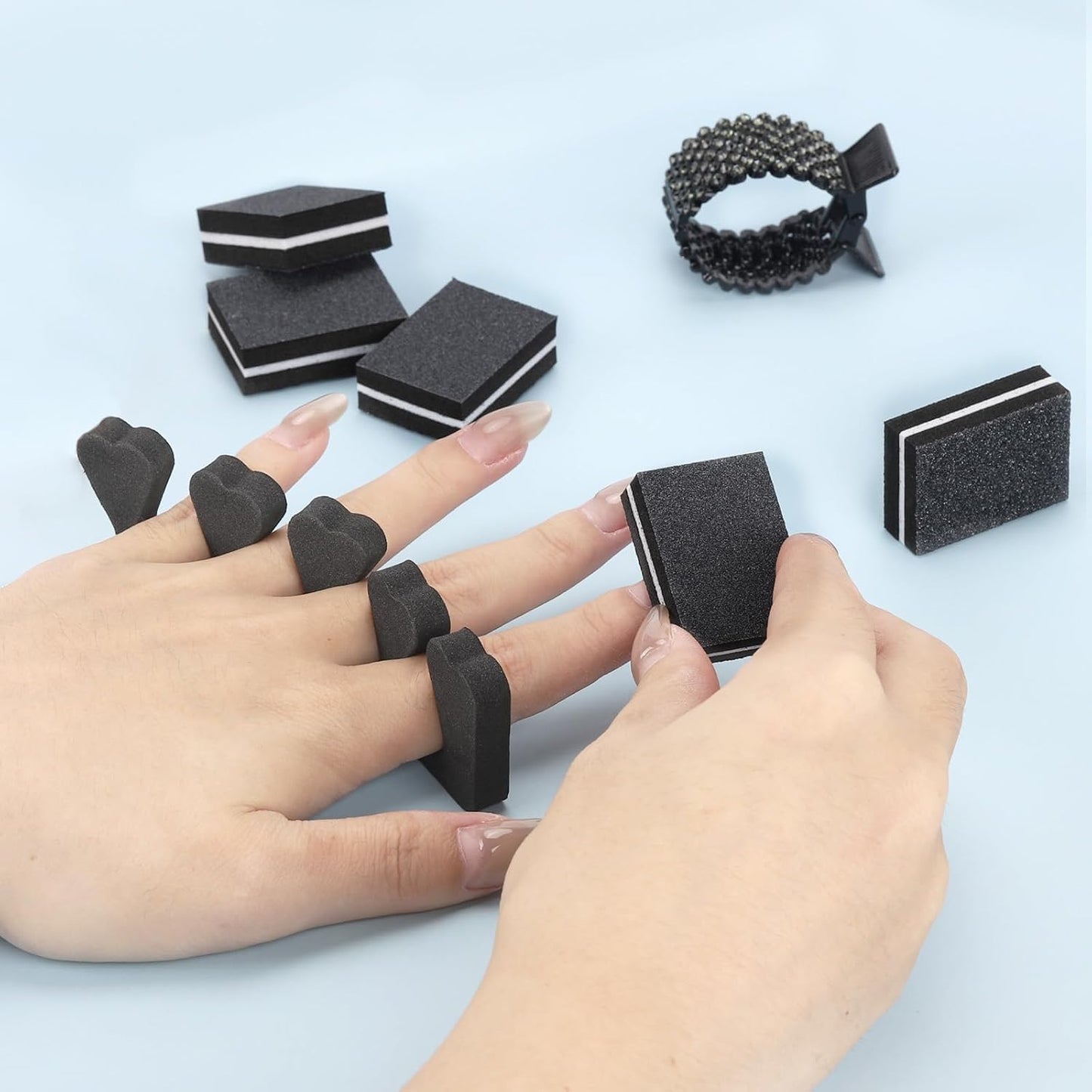 48pcs Sponge Toe Separators Pedicure Set for Nail Polish- Premium Nail Art Painting and Polishing Tool Kit, 4 Funy Color