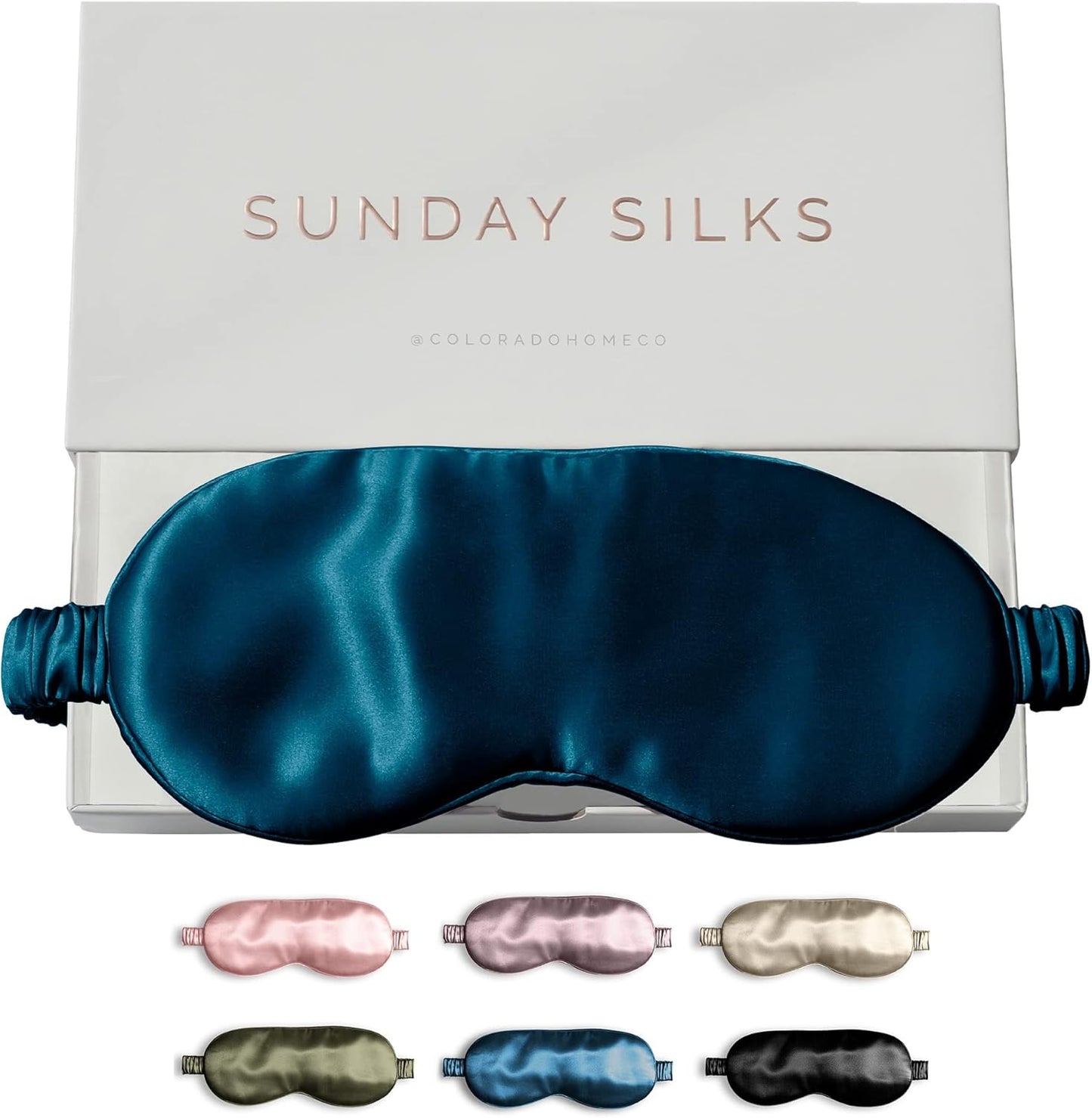 SUNDAYSILKS™ | Adjustable Silk Sleep Mask for Side Sleeper | Cloud-Like Comfort, Weighted for Deep Sleep | Soft Sleep Face Mask for Women & Men, Full Blackout, Cooling Silk Eye Mask for Sleeping