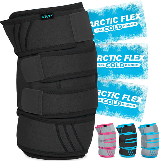 Vive Knee Ice Pack Wrap - Cold/Hot Gel Compression Brace for Pain Relief