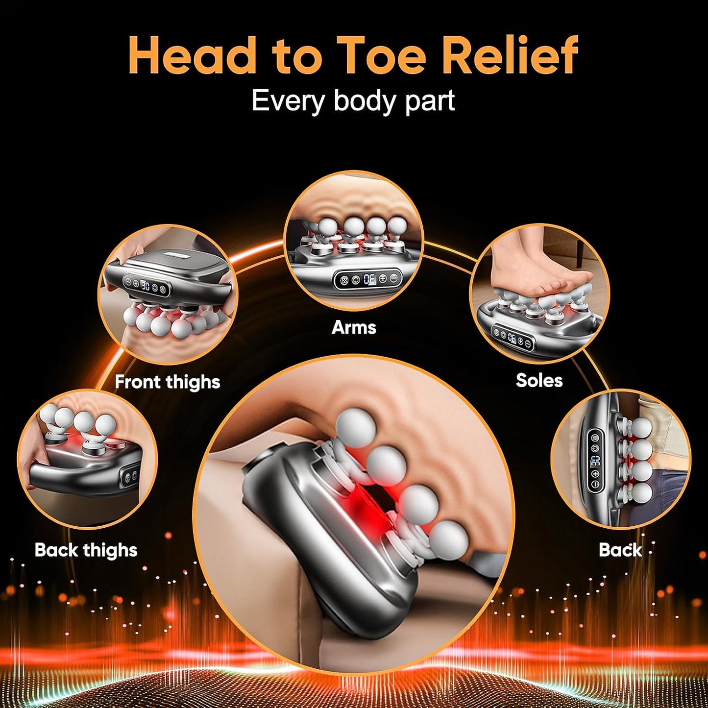 16 Head Massage Gun Deep Tissue - 2026 Upgrade 16-Drive Back Muscle Massager with 3 Modes & 30 Intensities, Portable Quiet Percussion Massager for Legs, Waist, Back, Neck, Buttocks Muscles Pain Relief