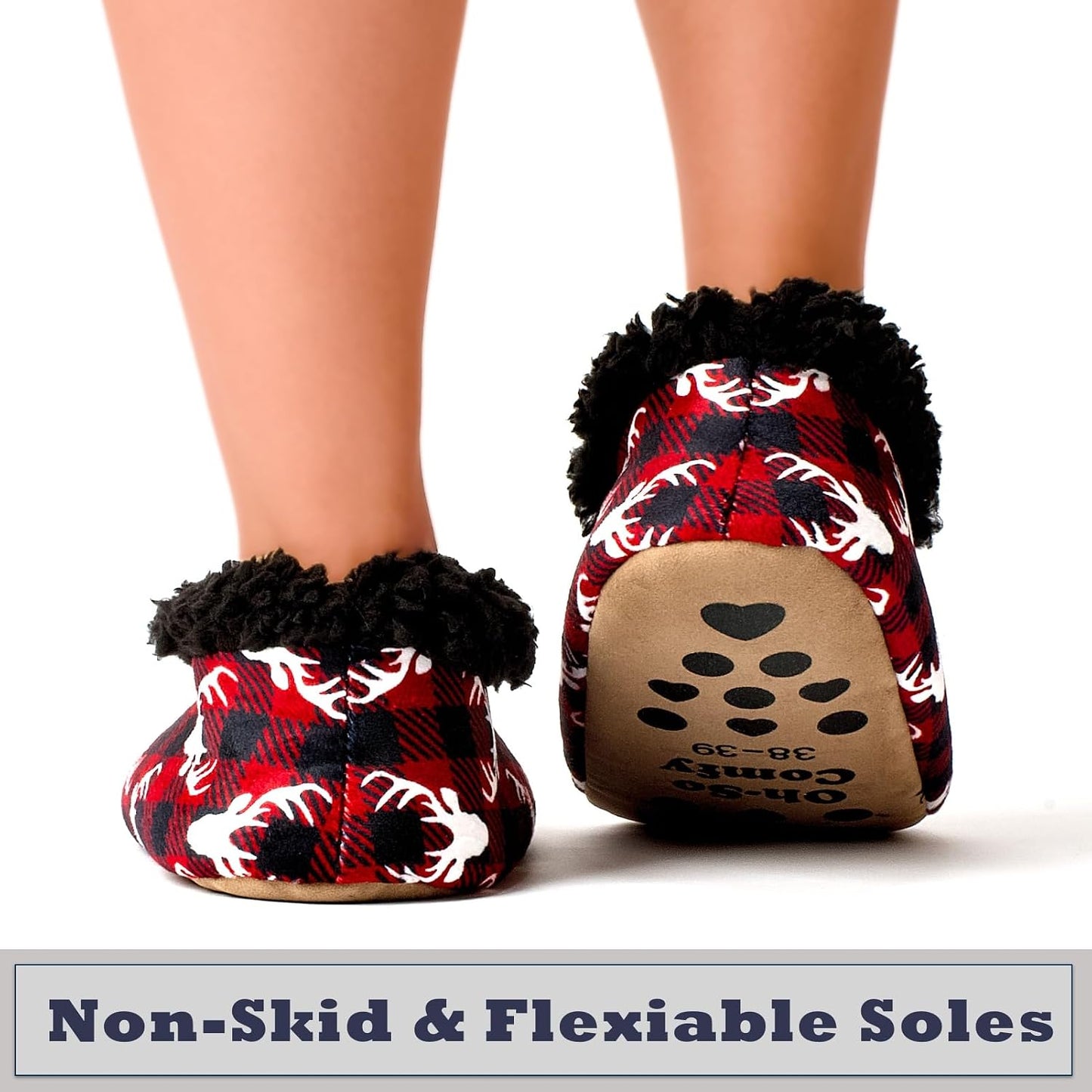 Cozylook Fuzzy Slippers for Women Indoor Soft Sole Slipper Socks with Non Slip Grippers Warm Fluffy