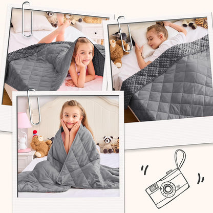 Weighted Lap Blanket for Adults 5lbs, 24"x29" Cooling Heavy Throw Blanket, Portable Travel Weighted Blankets, Soft Small Blankets Gift for Sleeping, Navy Blue