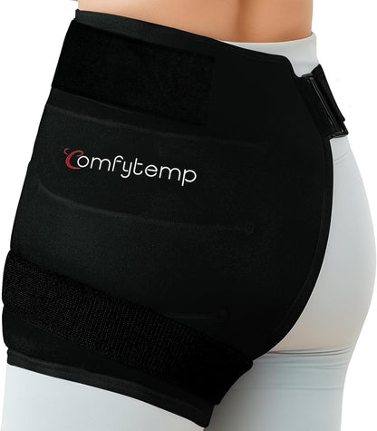 Comfytemp Hip Ice Pack Wrap for Sciatica Pain Relief, Hip Replacement Kit After Surgery, Reusable Gel Ice Pack for Injuries, Hot Cold Compress Recovery Items Physical Therapy for Men Women (L/XL/2XL)