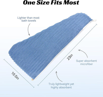 Microfiber Hair Towel Wrap for Women, Soft Lightweight Quick Dry Turban, Drying Hair Towels for Women, Hair Drying Towel for Curly & Long Hair - Yellowish-white (Note: This model is ultra-slim.)