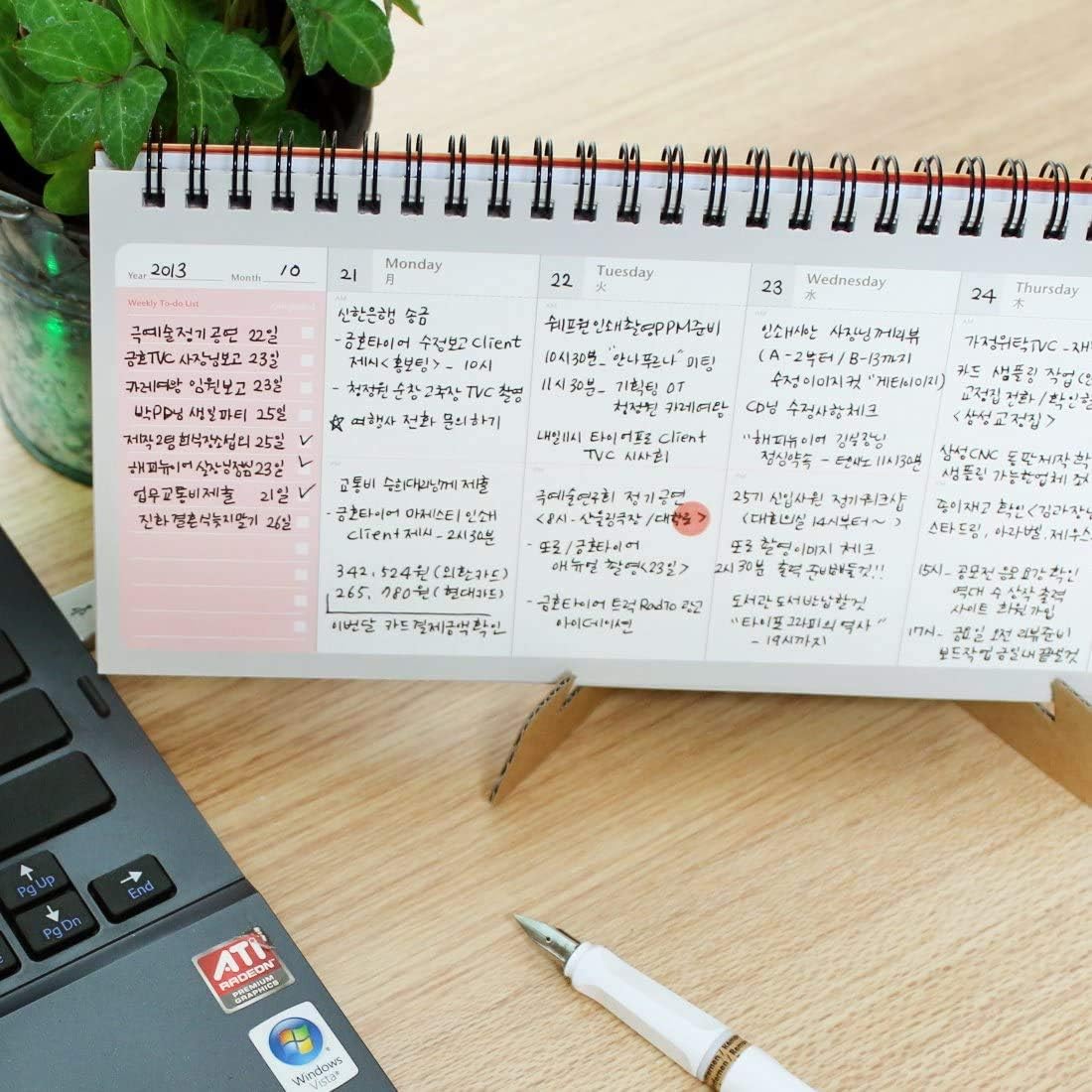 PAPERIAN Brilliant 2021 Weekly Planner - Wirebound Undated Gray Desk Planner (12 X 4.4 inches)