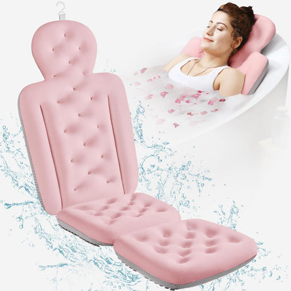 Full Body Bath Pillow for Bathtub, Thick Bathtub Cushion, Luxury Tub Pillow for Bath for Headrest Neck and Back Support White 51" x 16"