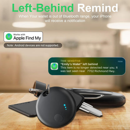 Tracker Tag 4 Packs Bluetooth Tracker, Smart Tag Locator Tracking Device, Keys Finder and Item Locator,Air Tracker Item Finders with Find My(iOS Only) Track Your Keys (Black, 4 Pack)