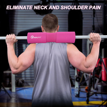 NEALFIT Barbell Pad Squat Pad for Squats—Squat Bar Pad—Great for Weightlifting,Lunges and Hip Thrusts—Foam Sponge Pad—Fit Standard and Olympic Bars Perfectly