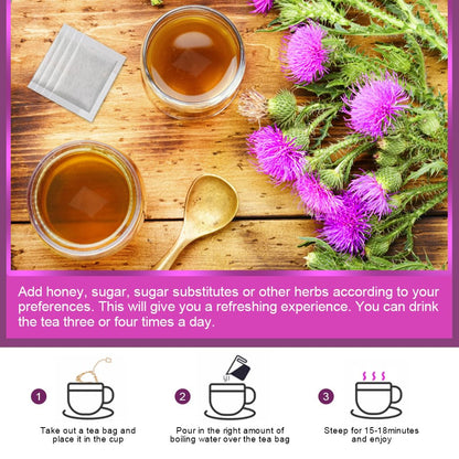 Organic Roasted Dandelion Root Tea with Milk Thistle Tea - Supports Kidney Function and Liver Function, 30 Tea Bags