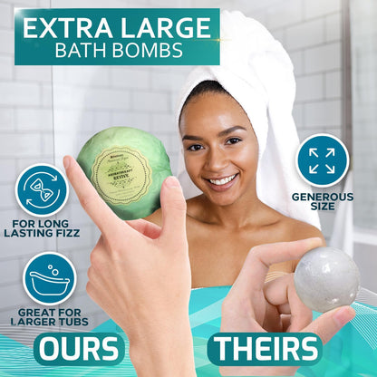 Bath Bombs Gift Set - 6 Bubble Bath Fizzies (6 x 2oz) with Natural Dead Sea Salt Cocoa and Shea Essential Oils - Best Gift Idea for Birthday, Mom, Woman, Girl, Him, Kids