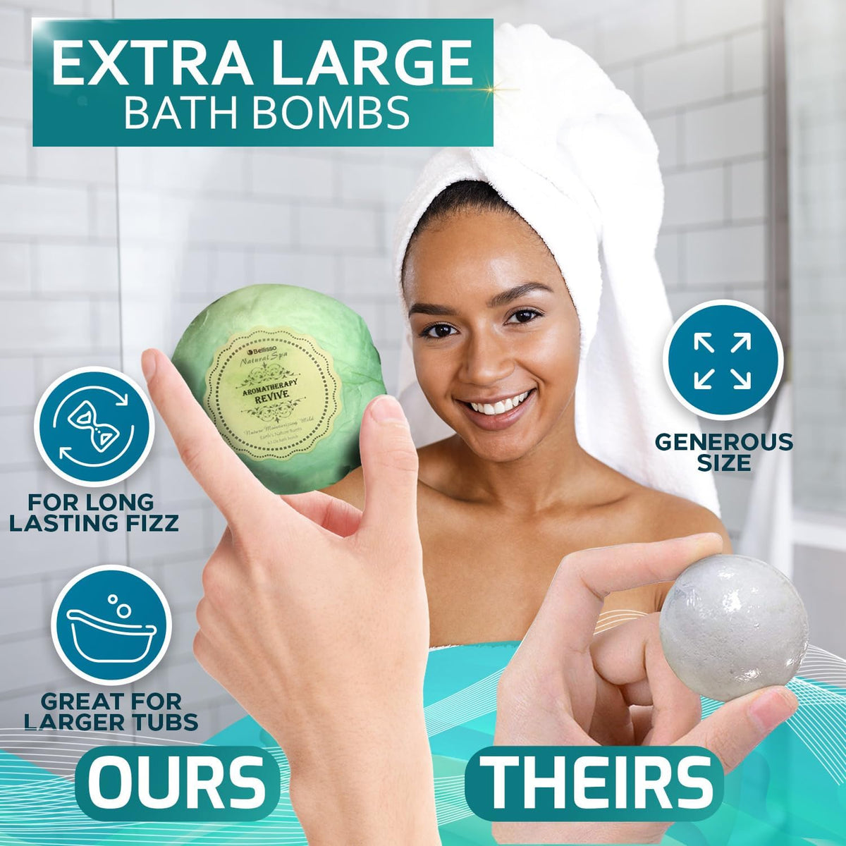 Bath Bombs Gift Set - 6 Bubble Bath Fizzies (6 x 2oz) with Natural Dead Sea Salt Cocoa and Shea Essential Oils - Best Gift Idea for Birthday, Mom, Woman, Girl, Him, Kids