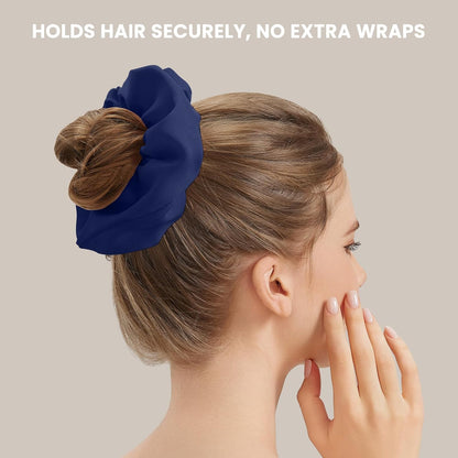 100% Mulberry Silk Scrunchies for Women, Oversized XL Hair Tie for Sleeping, Curly Thick or Thin Hair, No Damage Soft Silk Hair Accessory