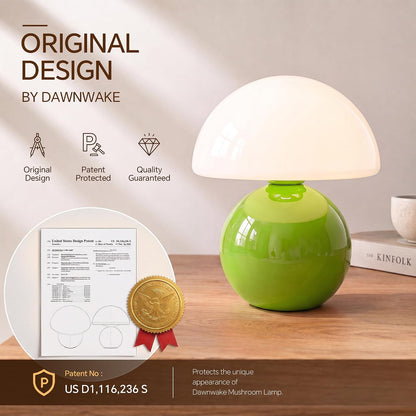 Dawnwake Mushroom Lamp Table Lamp for Bedroom-Small Desk Table Lamps,White