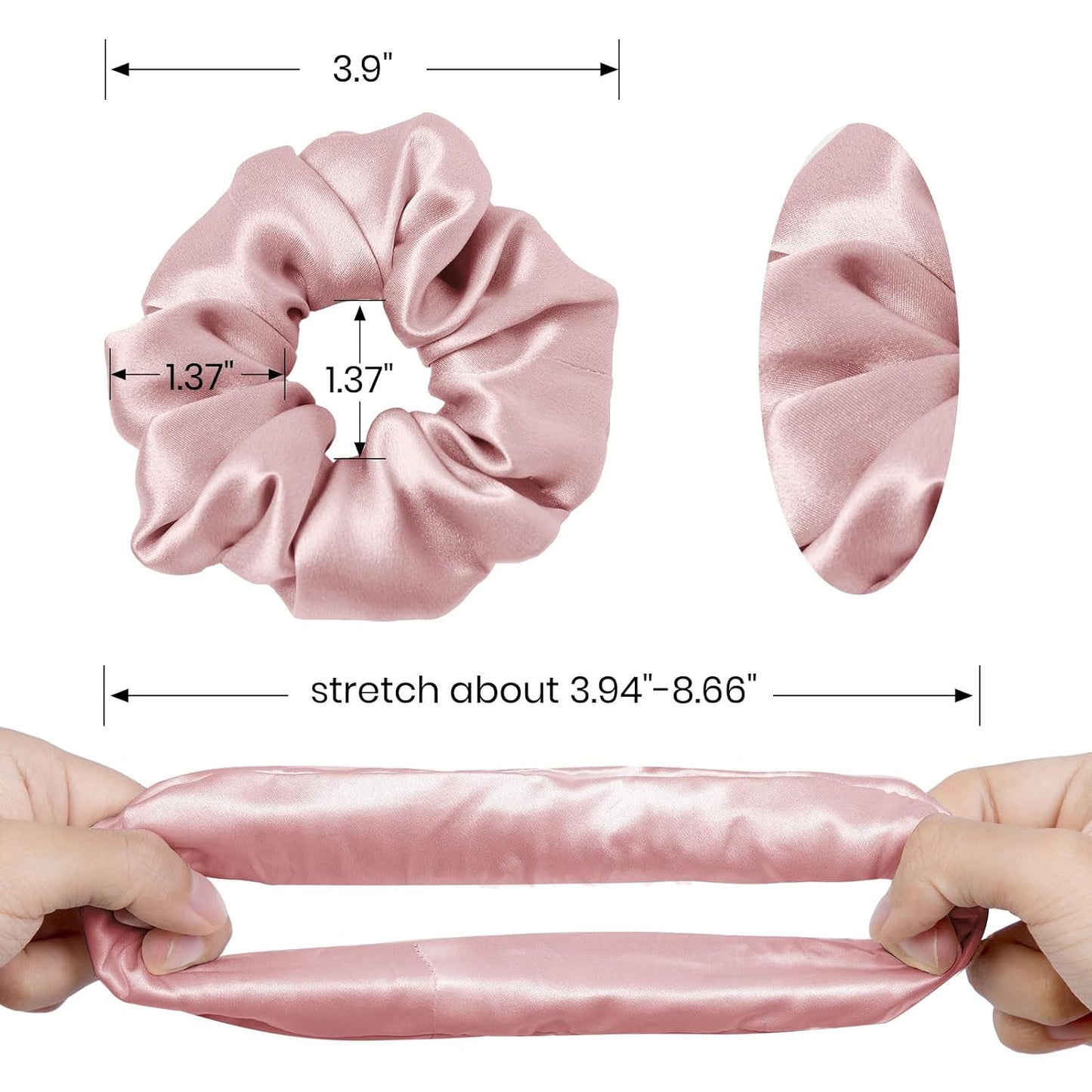LILYSILK Silk Hair Scrunchies / Ties for Frizz & Breakage Prevention, 100% Mulberry, No Damage, Elastic ponytail Holders, 1Pc, Coffee - Colors A