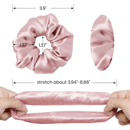 LILYSILK Silk Hair Scrunchies / Ties for Frizz & Breakage Prevention, 100% Mulberry, No Damage, Elastic ponytail Holders, 1Pc, Coffee - Colors A