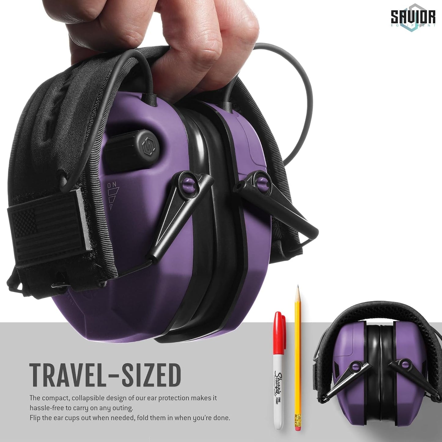 Savior Equipment Apollo Electronic Earmuffs For Shooting w/Gel Ear Pads, 24dB NRR, Noise Cancelling Ear Protection Headset
