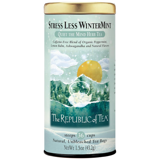 The Republic of Tea Stress Less WinterMint Herbal Tea, Caffeine Free, 36 Ct