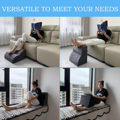 Foot Rest for Under Desk at Work.Multifunctional 3-Tier Foot Stool,with Washable Footrest.for Under Desk,Office Chair Gaming Chair & Sofa,Leg Elevation Pillow,Supports Posture -Dark Grey