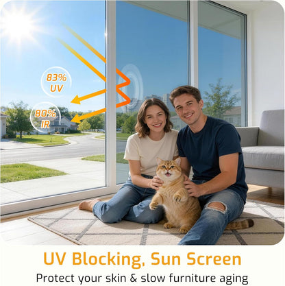 LUTE Blackout Window Film, Window Tint for Home Privacy, 17.5" x 78.7"