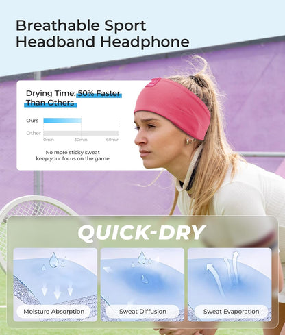 ink-topoint Sleep Headphones Bluetooth 5.4 Headband, 2 in 1 Sleep Mask with Bluetooth Headphones, Wireless Headband Earphones with Ultra-Thin HD Stereo Speaker, Music Headband for Workout Running Yoga