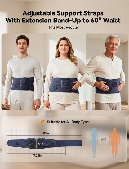 10000mAh Cordless Heating Pad for Back Pain Relief, Rechargeable Wearable Back Massager with 3 Heat, 5 Vibration & Timer, Portable Heating Pad for Daily Comfort Anywhere, Gifts for Women Men Mom Dad