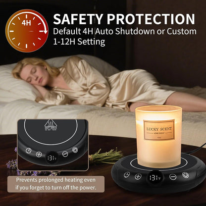 Coffee Mug Warmer, Valentines Day Gifts for Her Wife Girlfriend Daughter Him, Electric Cup Warmer for Desk, Candle Warmer Plate 8-Temp Setting & 1-12H Timer, Birthday Gifts for Women Men