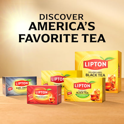 Lipton Black Tea Bags, Hot or Iced High Caffeine Tea, 100 Total Bags