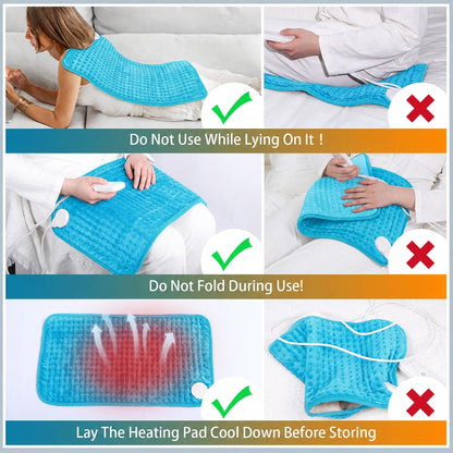 Comfytemp Extra Large Heating Pad for Back & Period, 33''x 17'' King Size FSA Eligible Pack, Birthday Gifts for Women Men Mom Dad, HSA Electric XL Heat Wrap for Body/Shoulder/Neck/Knee, Washable, Blue