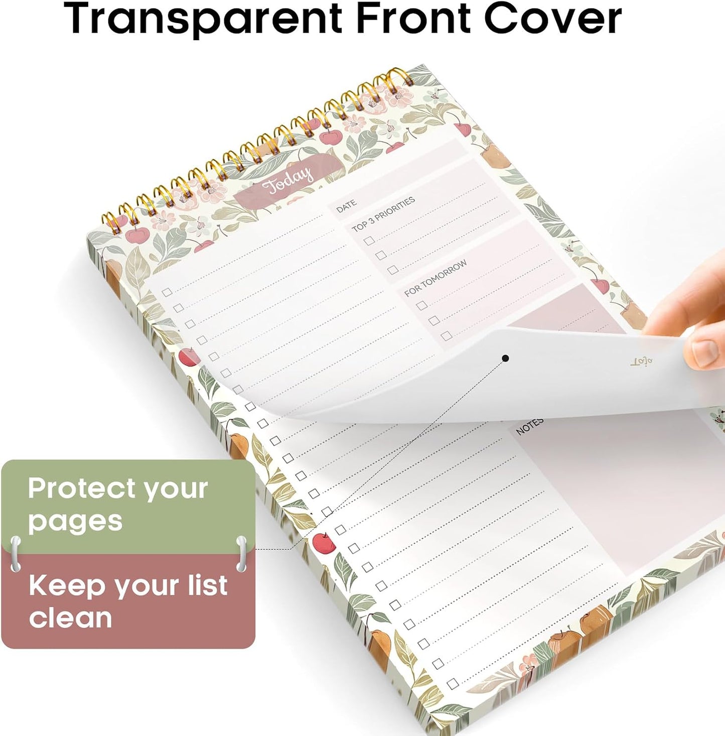 Taja To Do List Notepad - To Do List Notebook for Work with 52 Sheets, 9.8" x 6.5", Undated Daily Planner Perfect for Daily Tasks and Goal Setting, Notepad Suitable for Office, Home & School - Violet Dream
