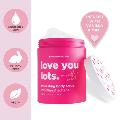 Body Prescriptions Exfoliating Body Scrub – Body Cleanser for Nourished, Ultra-Smooth Skin, Honey Citrus, Coconut Almond, and Sweet Mint