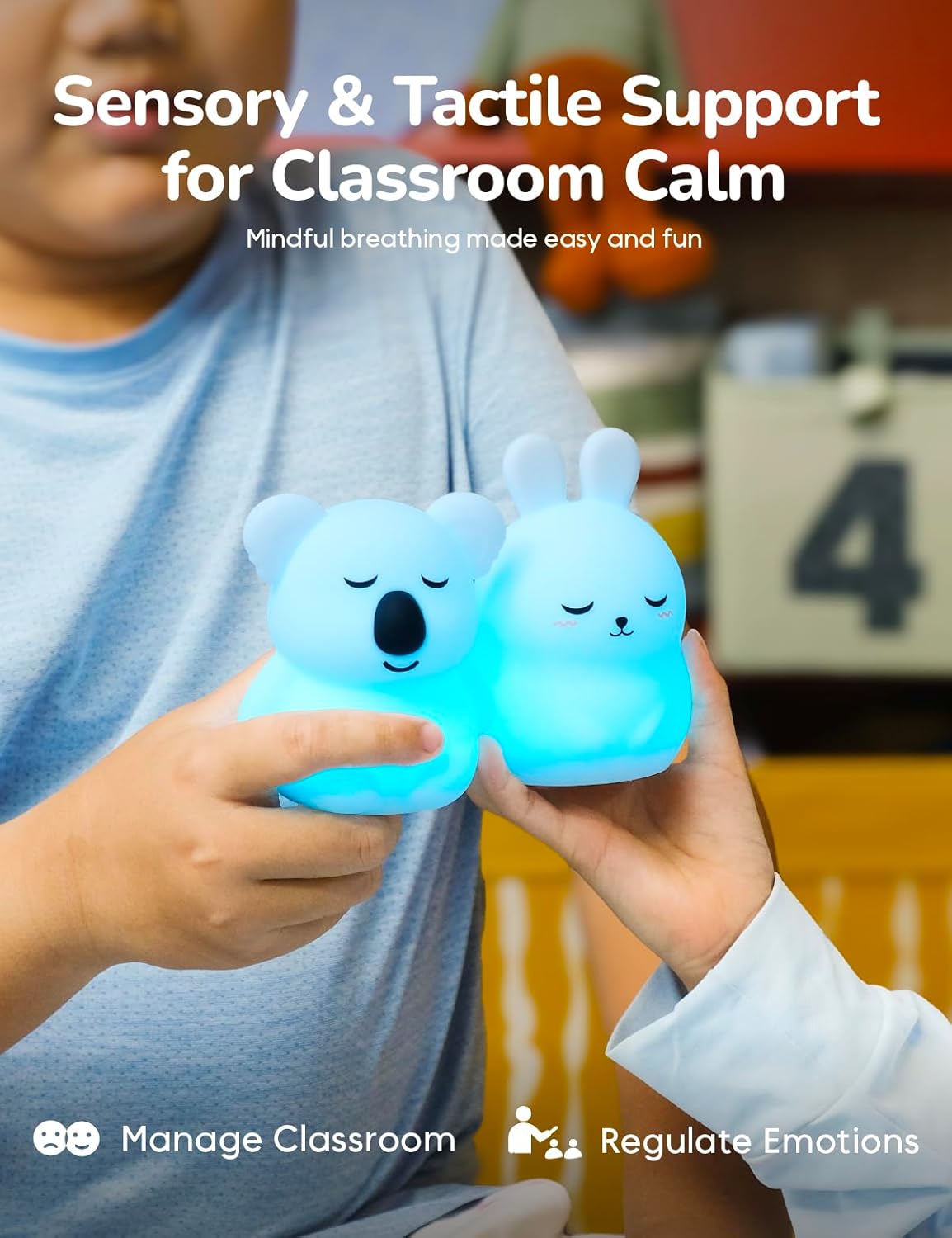 Breathing Pal Mini 'Yoyo' - Mindfulness Breathing Light, Guided Visual Meditation Breathing Light, Anxiety Relief Items for Calm Down Corner/Meditation/Sleep Aid for Adult/Kid