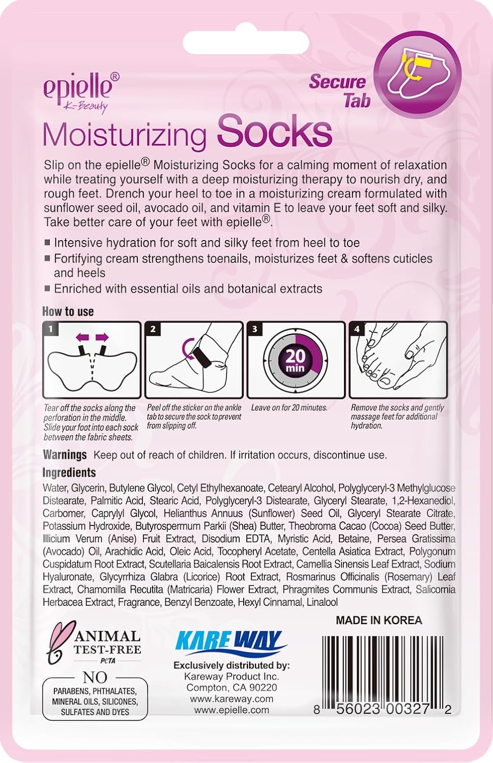 Epielle Hydrating Foot Mask 6 Pairs, Relieve and Soften with Shea Butter & Jojoba Oil, Deep Moisturizing Socks for Dry, Cracked Feet, Self Care Gifts for Women, Spa Kit