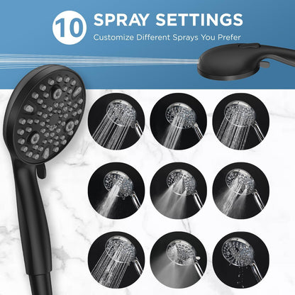 MakeFit Dual Filtered Rain Shower Head Combo, High Pressure Handheld Shower Head with Adjustable Bar - Rainfall Shower Head And Showerhead with Filter for Hard Water - Removes Chlorine