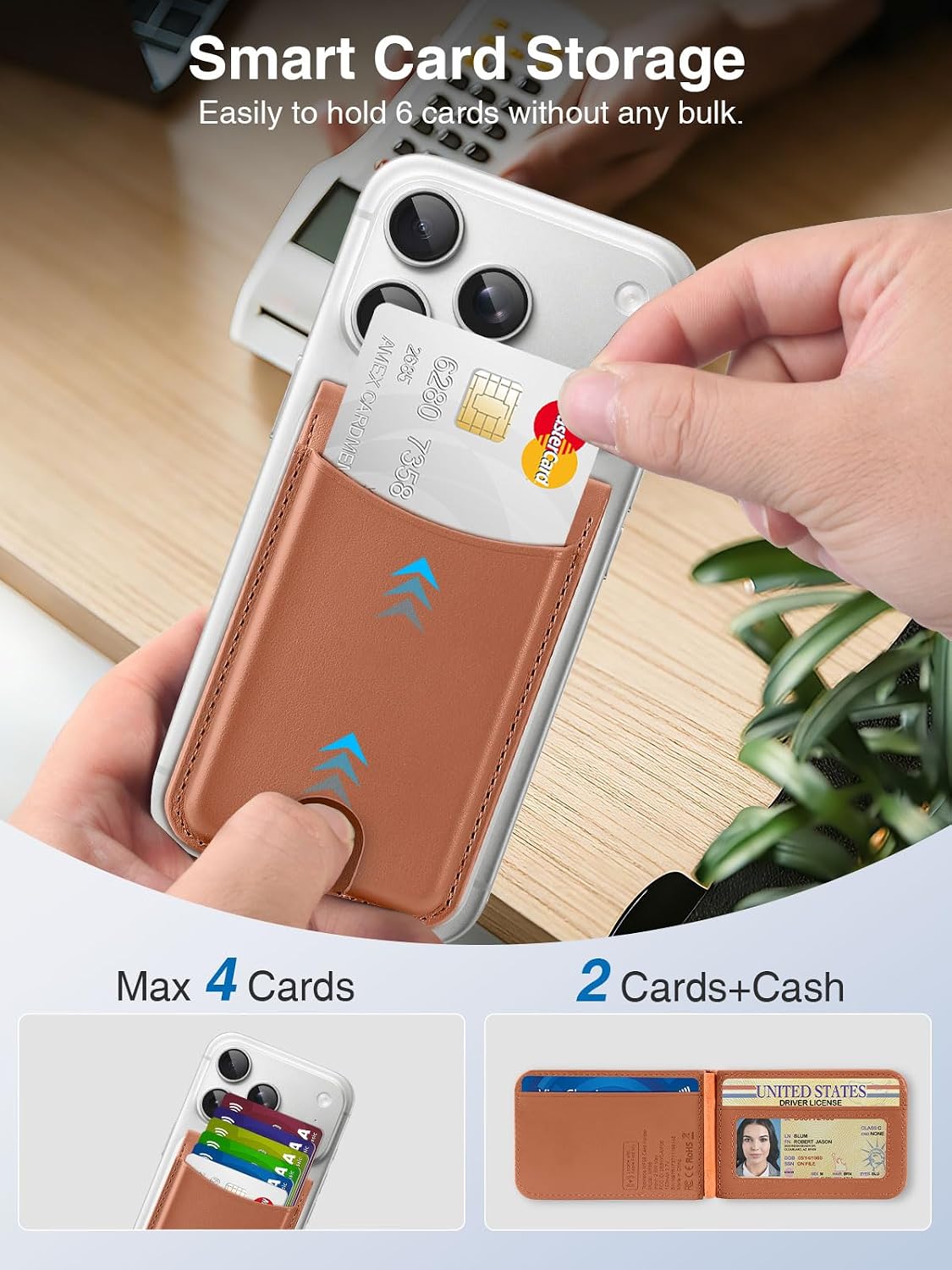 TopMade for MagSafe Wallet Works with Find My, Strongest Magnetic Wallet