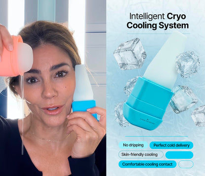 ICE FACE by CAAM BEAUTY | Facial Cryotherapy Roller for “Face & Neck | No-Drip Silicone | Depuff, Firm & Tone | Patented | Designed by Carolina Reyes