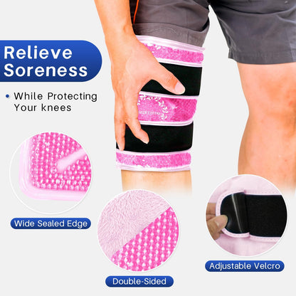 Knee Ice Pack Wrap for Pain Relief Reusable Gel Ice Wrap for Leg Injuries Swelling Knee Replacement Post-Surgery Recovery Adjustable Cold Compression Therapy Wrap for Arthritis