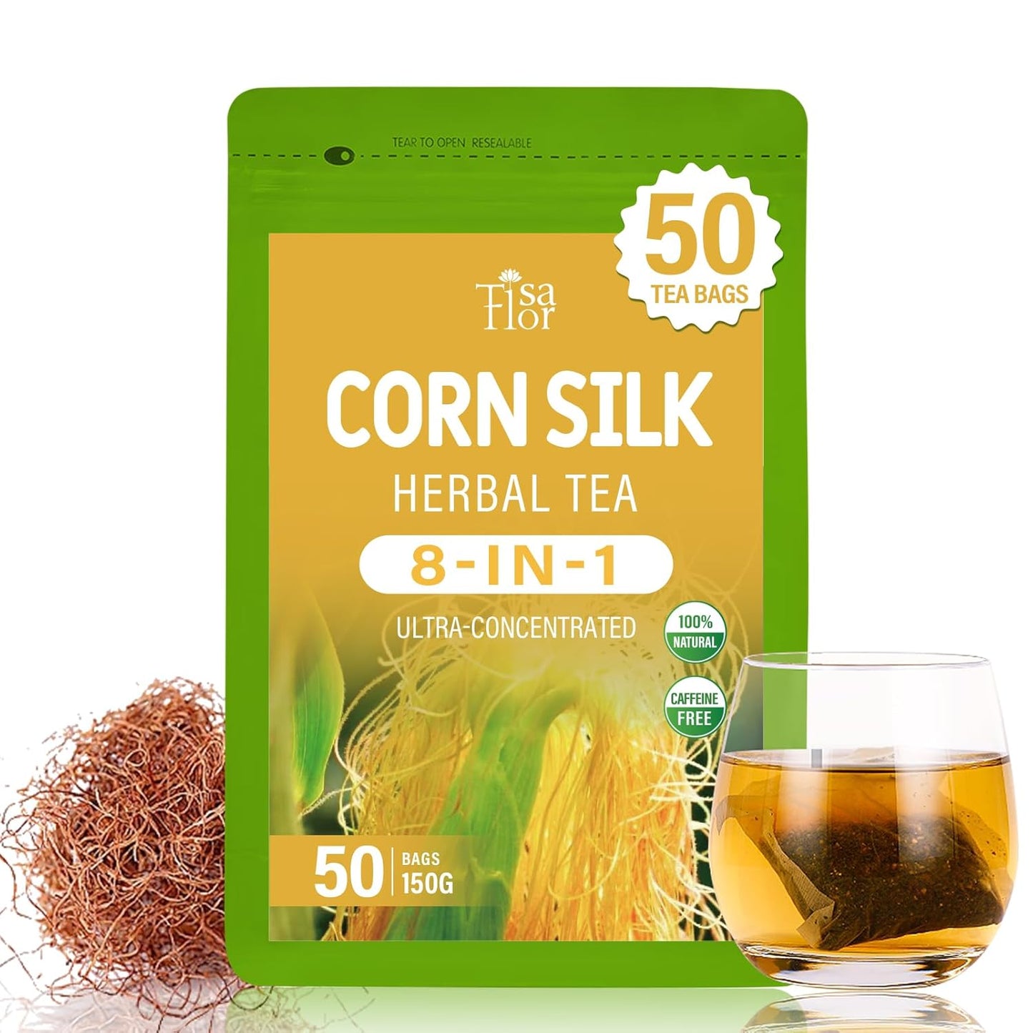 TisaFlor Milk Thistle (Cardo Mariano) Tea Bags for Liver Health, Detox & Immune Support, 5-in-1 Herbal Tea with Dandelion Licorice, Naturally Caffeine-Free - 50 Bags