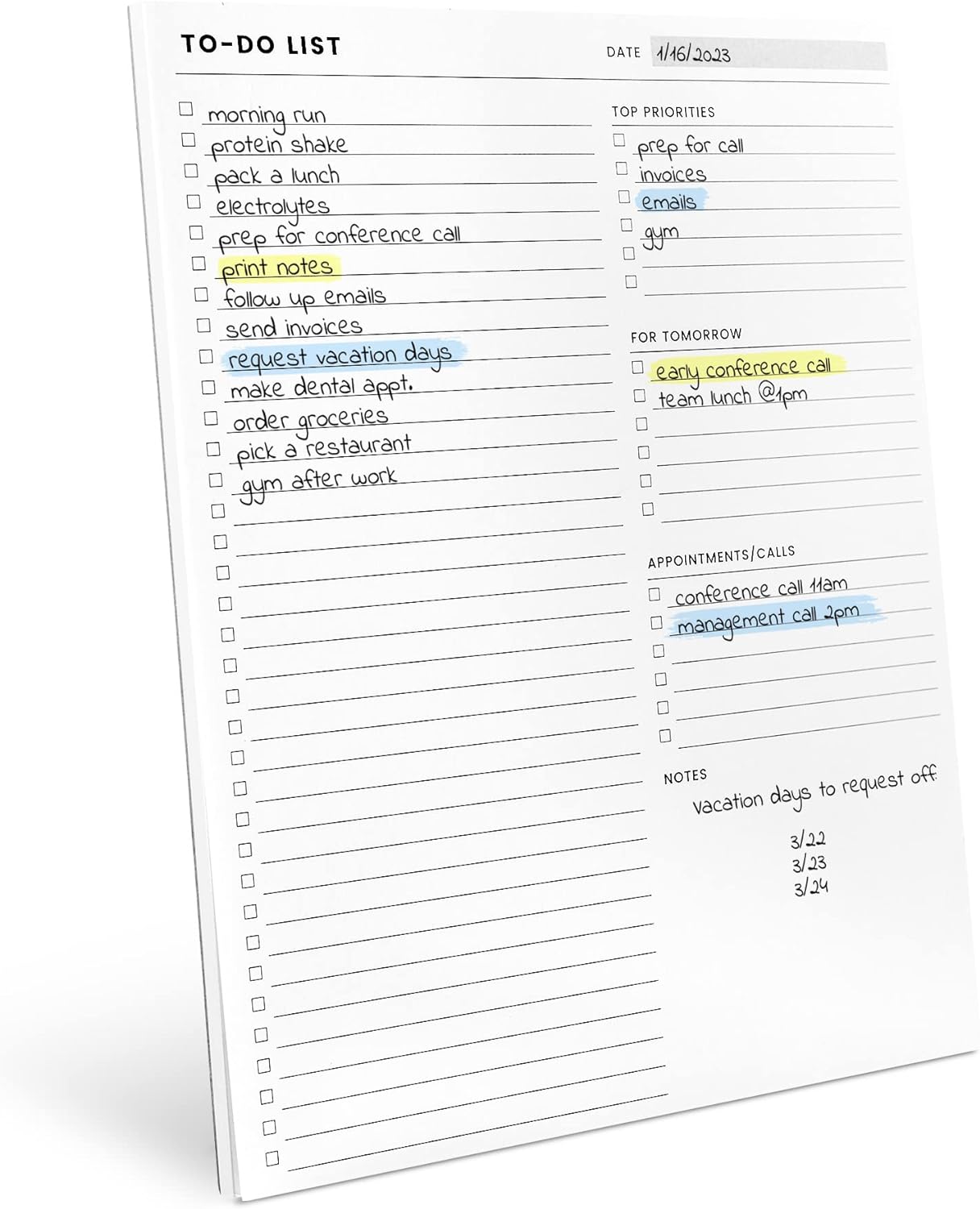 Weekly Planner Pad: To Do List Desk Notepad with Multiple Sections - 8.5x11" 52 Sheets - Undated Tear Off Notebook Calendar - Habit Planning Tracker, Task Goal Checklist Organizer - Agenda Plan Pad