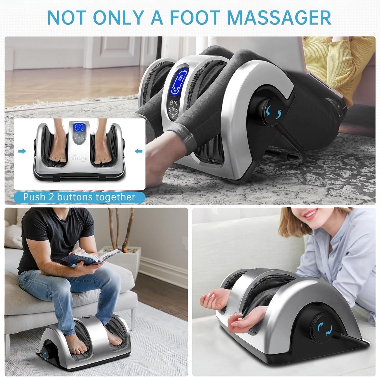 TISSCARE Shiatsu Foot Massager with Heat, FSA Eligible HSA Foot Massager for Plantar Fasciitis, Neuropathy, Circulation and Pain Relief, Massage Feet at Home/Office, Gift for Men and Women
