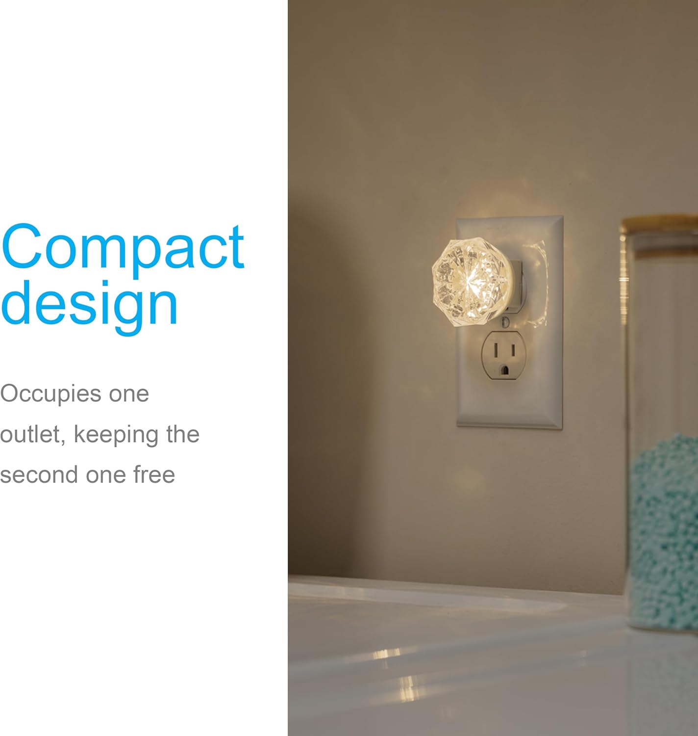 GE SleepLite Jewel LED Night Light, Plug-in, Always On, Amber, UL-Certified, Energy Efficient, Ideal Nightlight for Bedroom, Bathroom, Nursery, Hallway, Kitchen, 85881, 4 Pack