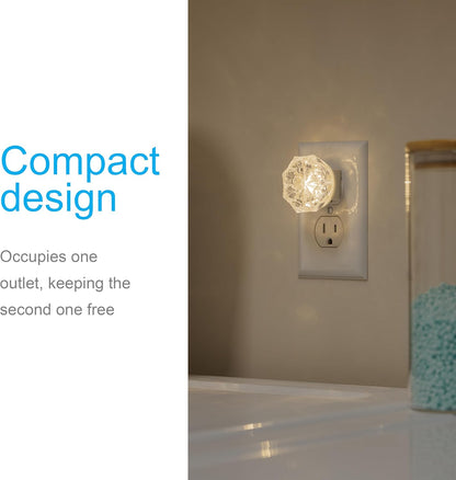 GE SleepLite Jewel LED Night Light, Plug-in, Always On, Amber, UL-Certified, Energy Efficient, Ideal Nightlight for Bedroom, Bathroom, Nursery, Hallway, Kitchen, 85881, 4 Pack