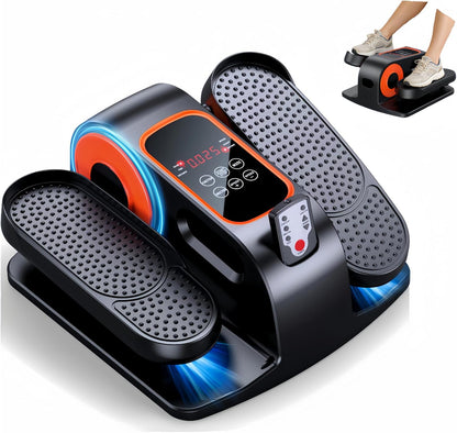 Under Desk Elliptical, Elliptical Leg Exerciser for Seniors, Home Portable Elliptical with Remote Control and 12 Adjustable Speeds, Electric Seated Pedal Exerciser