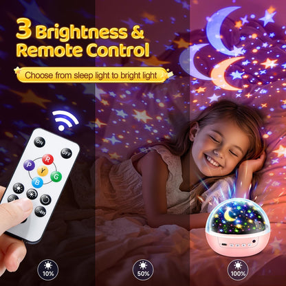 COOLNIGHT Night Light for Kids,93 Lighting+3 Films Kids Night Light Projector,Remote+Dimmable Star Projector,360° Ceiling Stars Glow in The Dark Stars,Christmas Gifts for 4 Year Old Boy Birthday Gift
