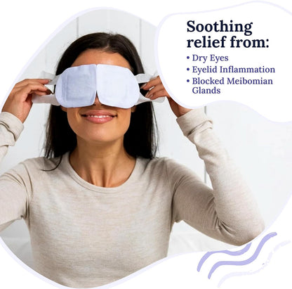 CorneaCare Rest: Self Heating Warm Compress for Dry Eyes | Heated Eye Mask for Fast Relief | Steam Mask for Stye Treatment | No Microwave or Washcloth Needed | Travel Ready Warm Compress | 30 Count