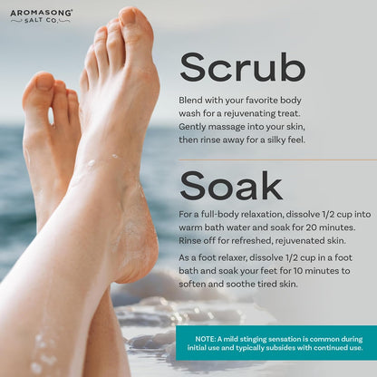 Aromasong RAW Magnesium Bath Flakes with 100% Natural Lavender, 3 LB Muscle Relaxing Organic Salts Mg Chloride, Mineral Soak. (Packaging May Vary)