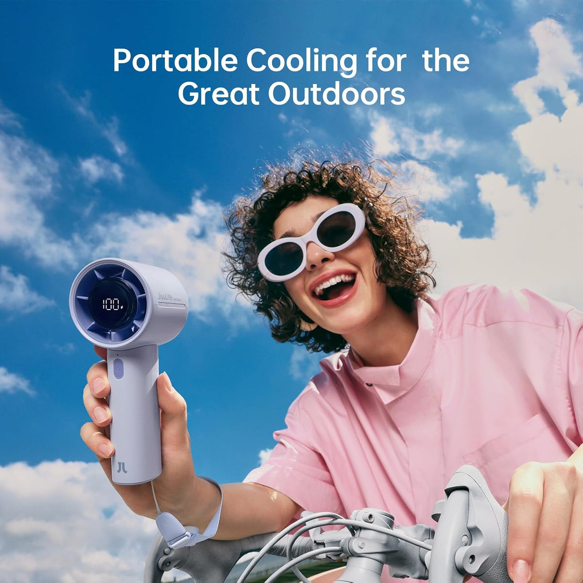 JISULIFE Handheld Turbo Fan Life10S, 28H Max Runtime, Strong Wind, Gray