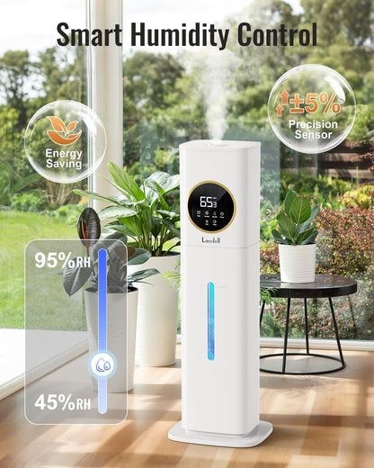 LACIDOLL Humidifiers for Bedroom 500 sq ft, 2.1Gal/8L Humidifier large room