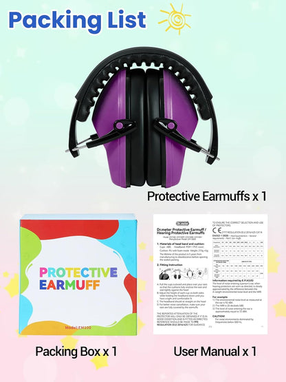 Dr.meter Ear Muffs for Noise Reduction: 27.4SNR Noise Cancelling Headphones for Kids Adults, EM100 Adjustable Hearing Protection Earmuffs for Monster Jam, Autism Sensory, Concerts, Fireworks