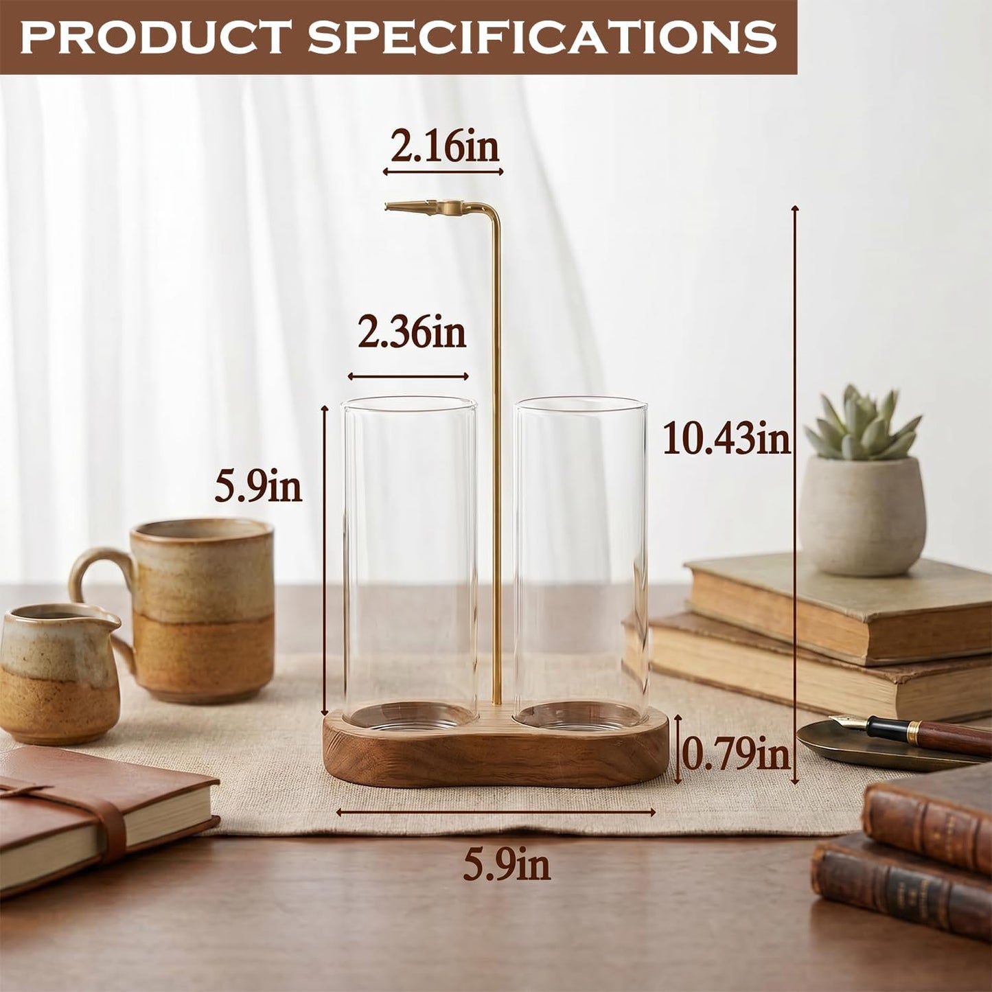 Incense Holder for Sticks with Glass Ash Catcher - Upside Down Anti-Ash Flying Incense Burner & Stick Storage Organizer, Ideal for Meditation, Yoga, Zen Home Decor, Spa Relaxation Gift