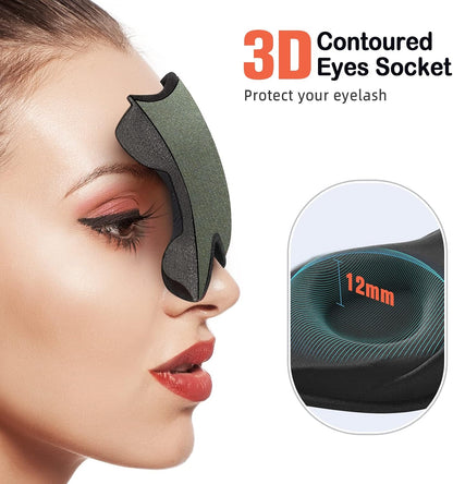 LitBear Sleep Mask for Side Sleeper Women Men, Eye Mask for Sleeping Light Blocking, 3D Contoured Cup Sleeping Mask, Soft Breathable Sleep Eye Mask with Adjustable Elastic Strap for Travel